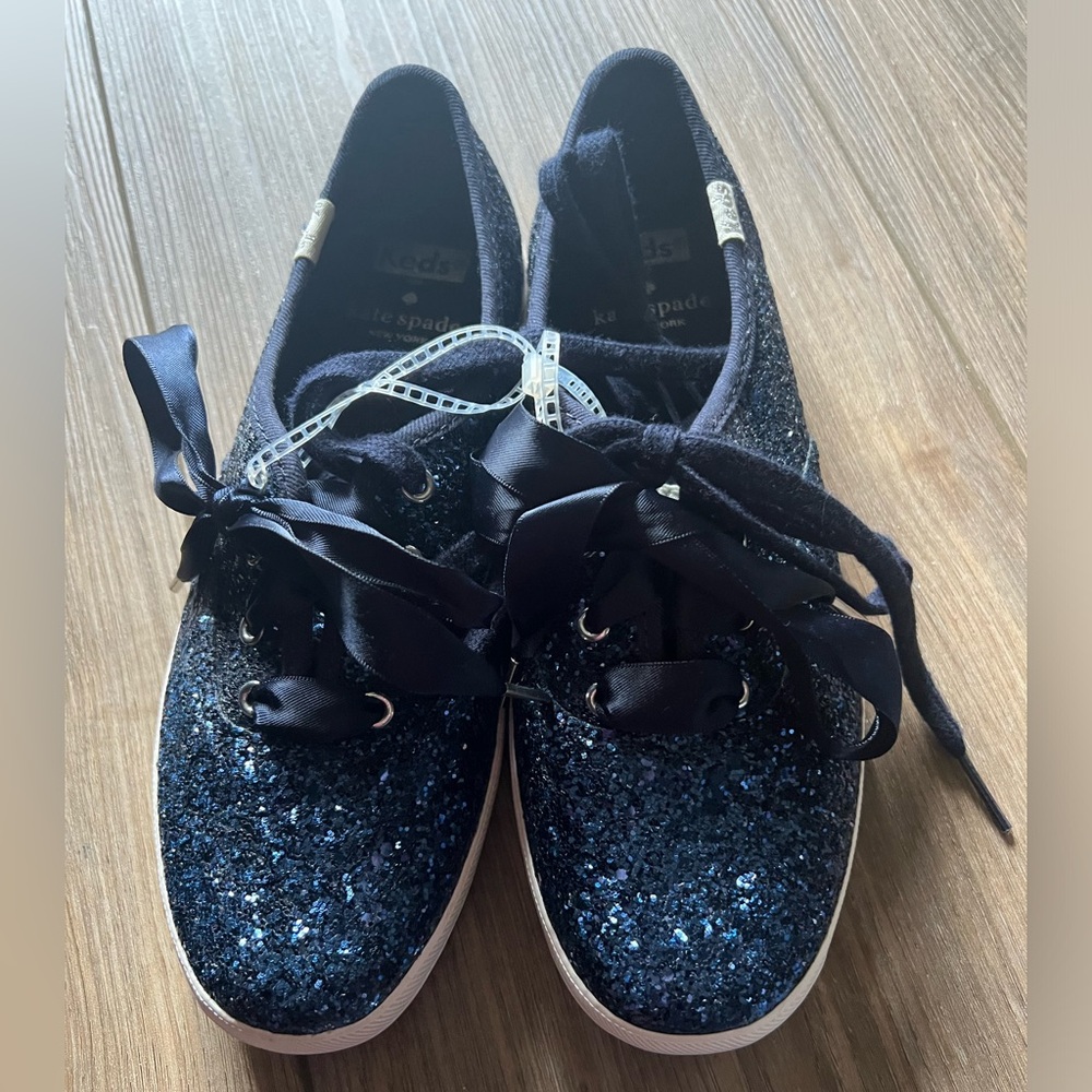 NEW Keds X Kate Spade Navy Blue Glitter shoes size 5.5